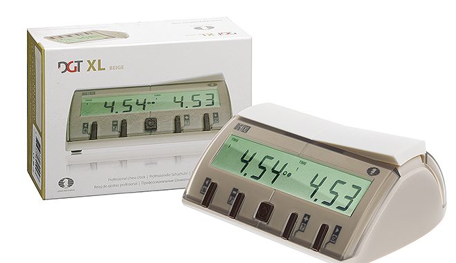 DGT-XL chess clock beige